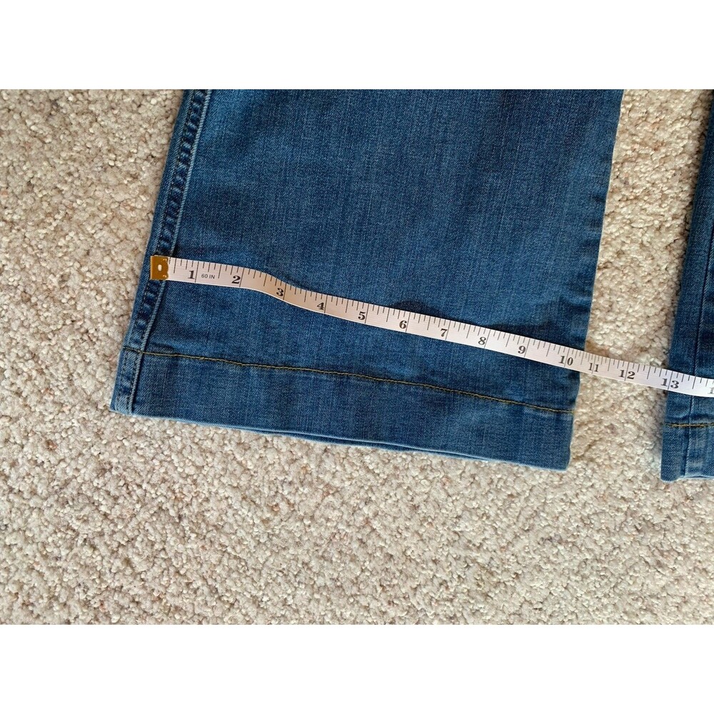 Spanx Blue Flare 70s Stretch Pull On Smoothing Denim Jeans XL Petite - Picture 11 of 12
